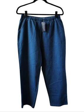 Denim&Co Jeans Large Petite 14 - 16 Pull-On Blue Denim Stretch